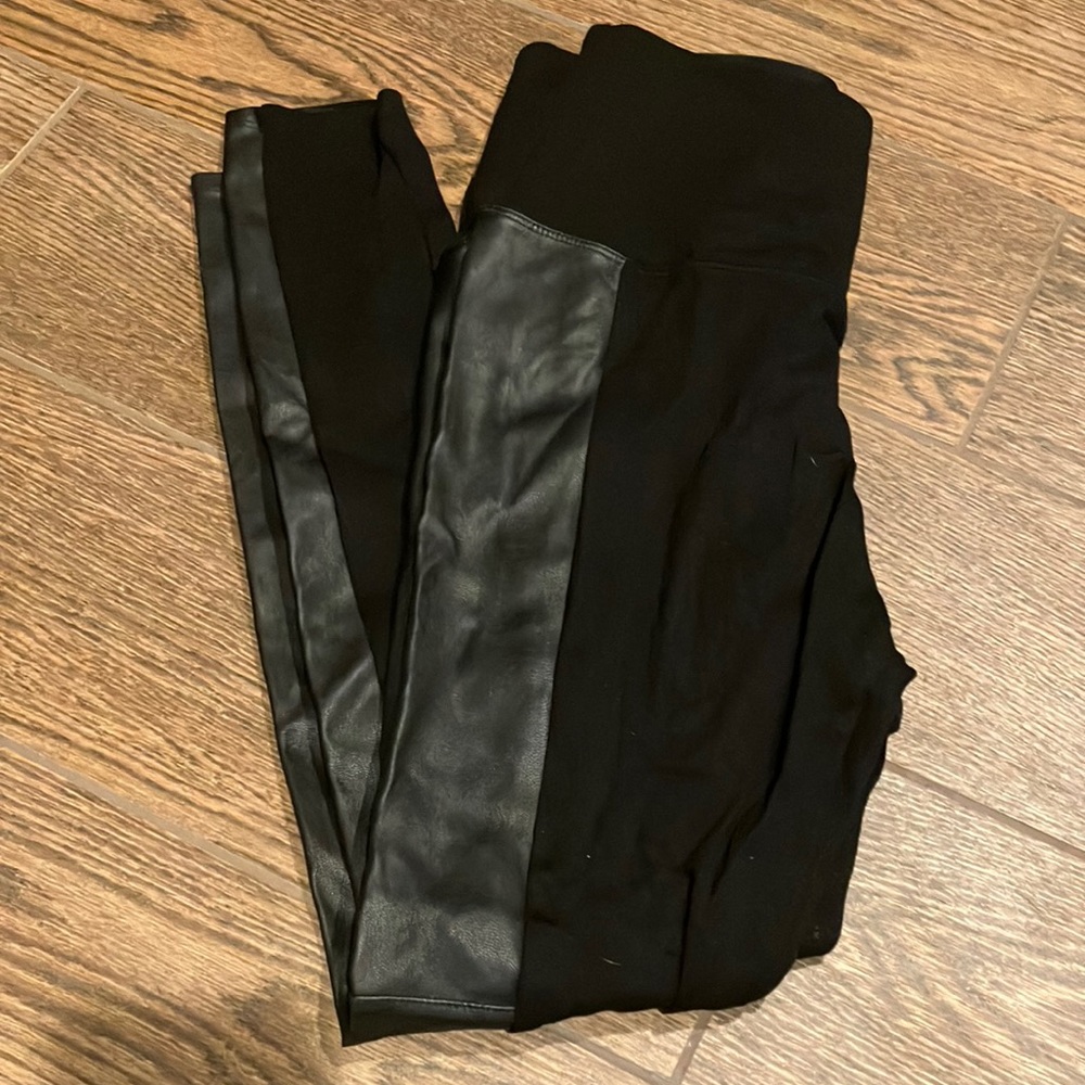 Small Faux leather panel leggings (Small)